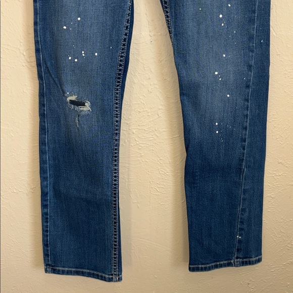 Levi’s 511 SlimFit Low Rise Medium Wash Distressed Paint Splatter Distress Jean - Picture 4 of 10